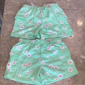 Kids Mint Green Floral Shorts